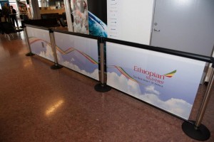 Q Banner Airport Advertising Display For Belt Stanchions